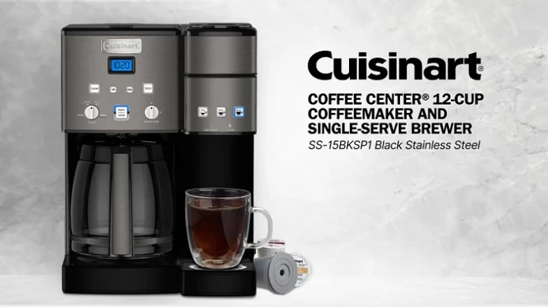 Cuisinart Coffee Center 12-Cup Coffee Maker & Single-Serve Brewer Black Stainless Banner Photo