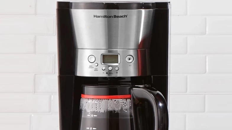 Hamilton Beach 12-Cup Programmable Coffee Maker Black & Stainless Banner Photo