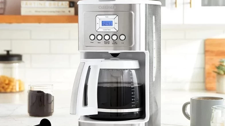 Cuisinart 14-Cup Programmable Coffee Maker Brushed Steel & White Banner Photo