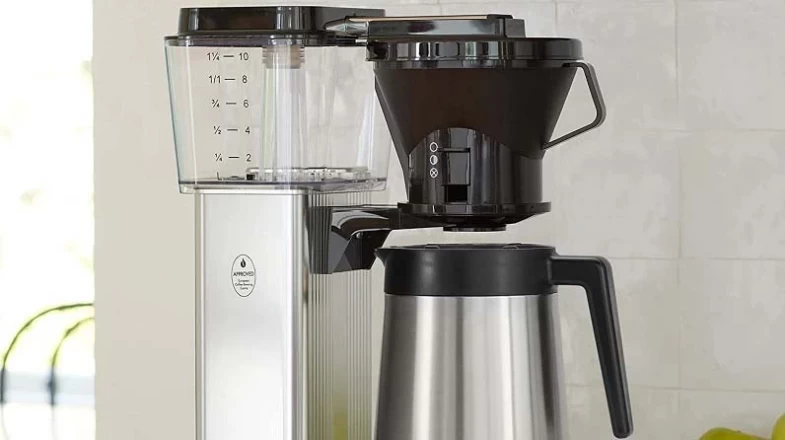 Moccamaster KBT Manual-Adjust Drip-Stop Coffee Maker (40 oz Thermal Carafe) Polished Silver Banner Photo